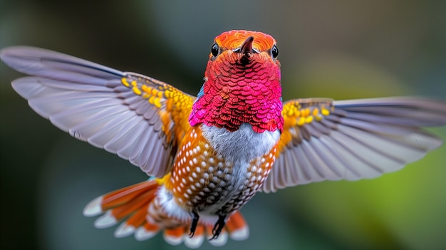 Foto gratuita colibrì dai colori vivaci nell'ambiente naturale