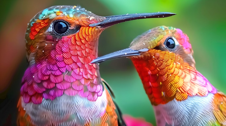 Free Photo vividly colored hummingbird in nature