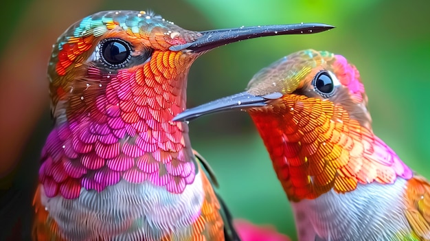 自然界で鮮やかな色彩のハミングバード