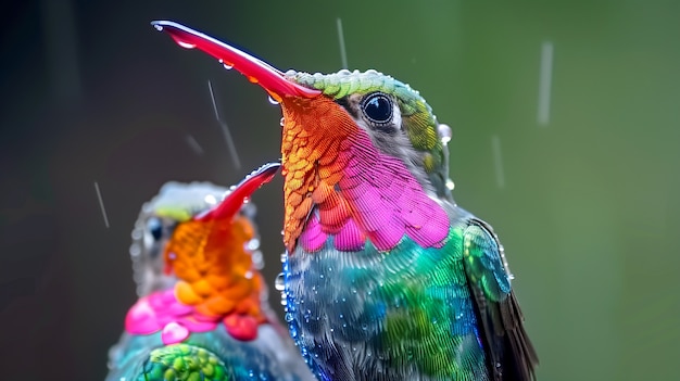 Foto gratuita colibrì dai colori vivaci in natura