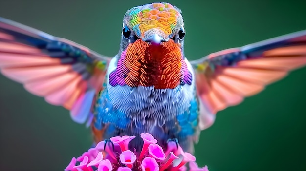 Foto gratuita colibrì dai colori vivaci in natura