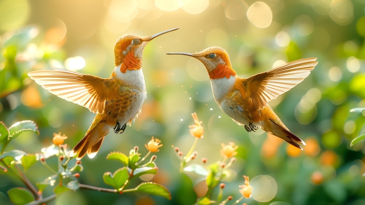 Free Photo vividly colored hummingbird in nature