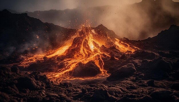 背景に火山がある火山