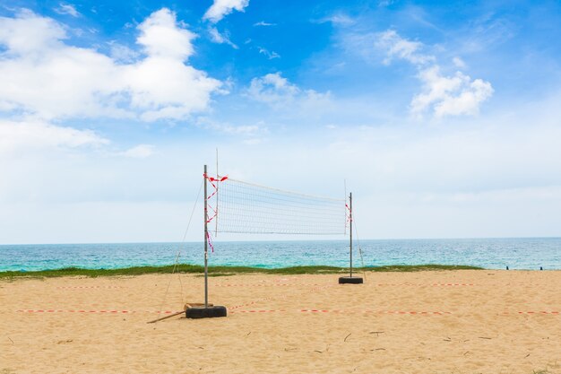Volleyball net on the beach