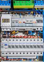 Free photo voltage distributor with automatic switches electrical background