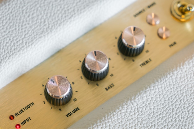 Free photo volume control knob of  hi-fi amplifier .