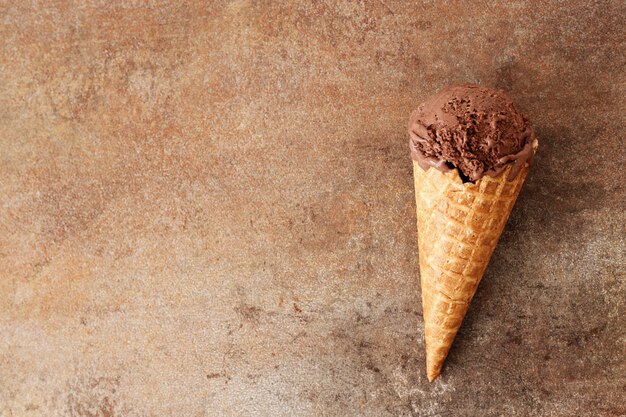 Waffle cone with chocolate icecream