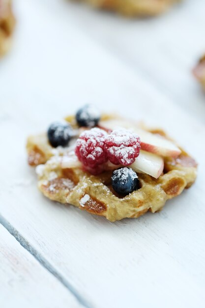 Waffles with fruit