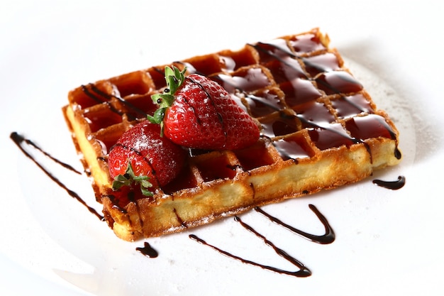 Waffles with strawberry