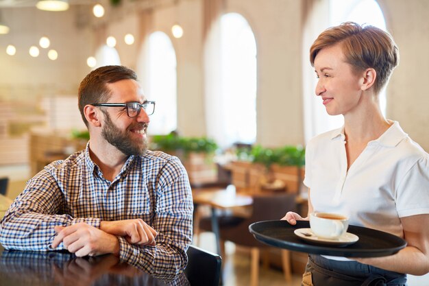 Waiter and guest