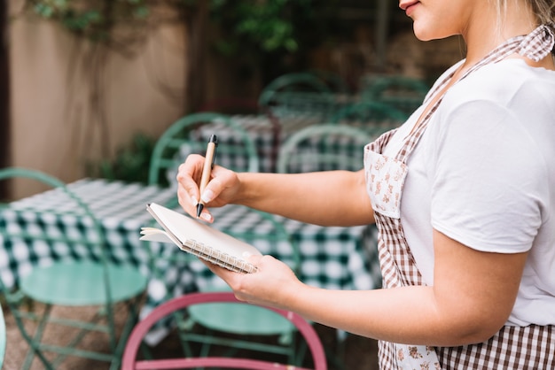 Waitress taking order 