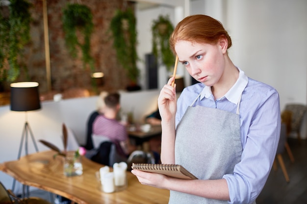 Waitress at work