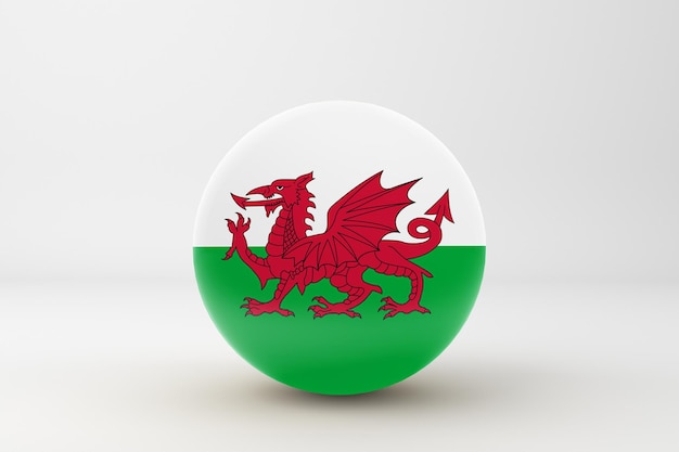 Free photo wales flag in white background