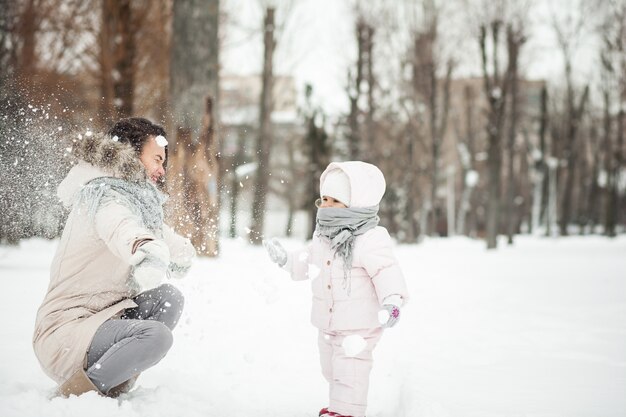 walk mother family nature happy