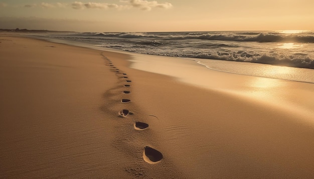 Walking on sand dune wave pattern reflection generated by AI