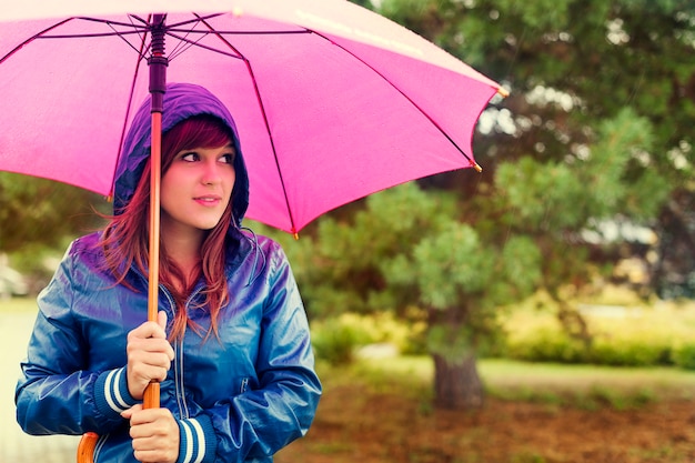 Free photo walking through rain