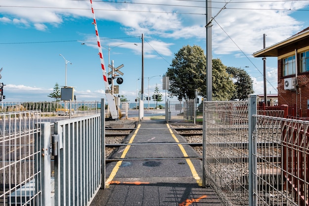 歩道と鉄道