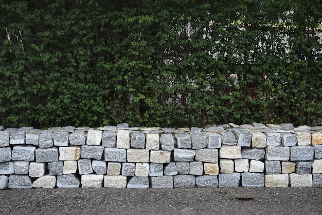 Free photo wall of concrete blocks