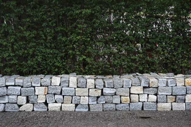 Wall of concrete blocks