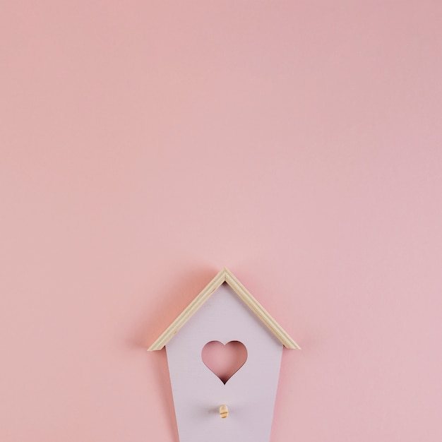 Free photo wall key hook in shape of birdhouse