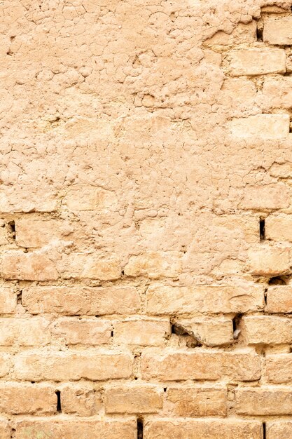 Wall with brick and worn cement