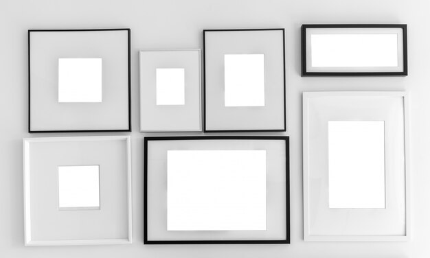 Wall with different types of frames