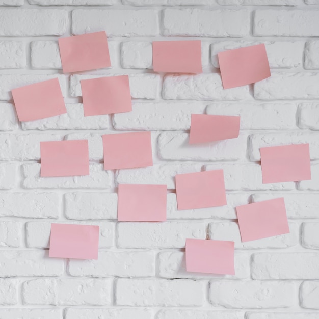 Wall with sticky notes