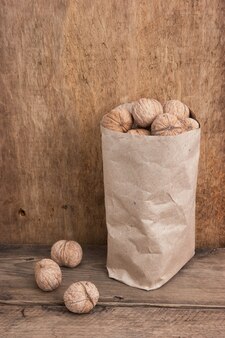 Download Walnuts In Craft Paper Bag On Yellow Background Delicious Nuts Healthy Nutrition Super Food Flat Lay Top View With Copy Space Premium Photo Yellowimages Mockups