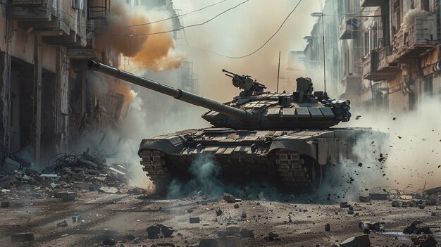 Free photo war tank with armed equipment used in combat
