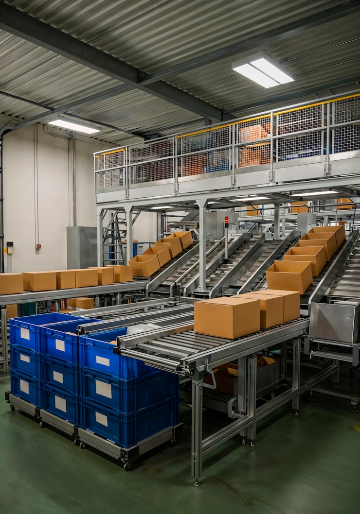 Free Photo warehouse logistics and sorting system