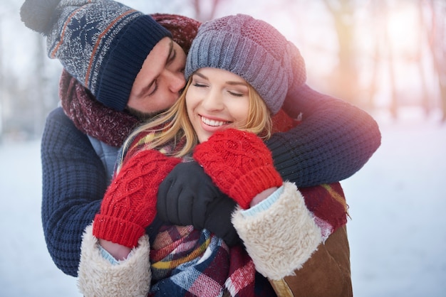 Warm clothes and warm embracing