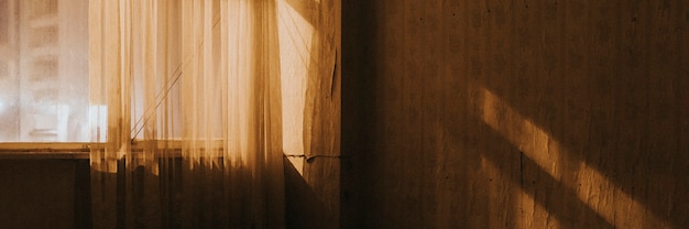 Warm light of the sun in a grungy room