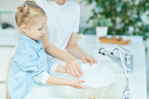 Washing dishes