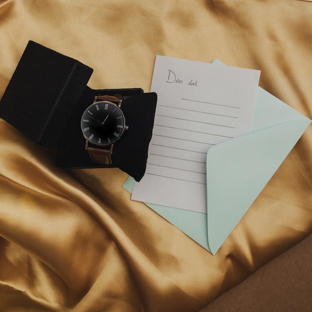 Watch and blank paper for father's day