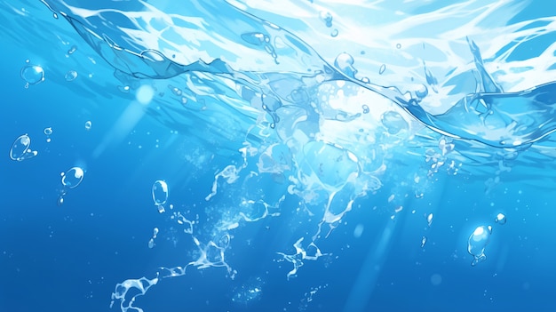 Free photo water in anime style