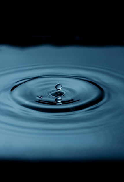 Free photo water droplets creating ripple effect