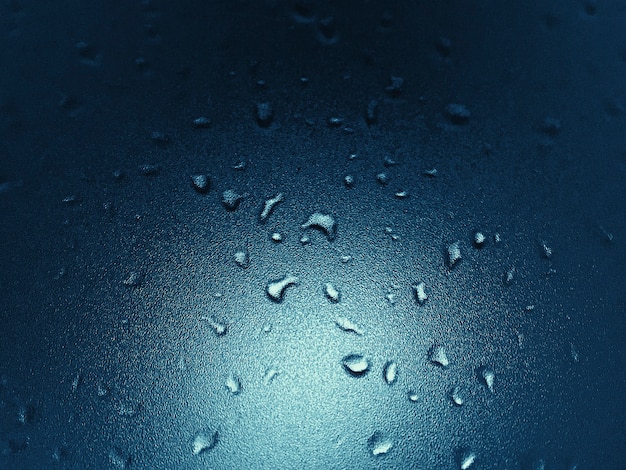 透明ガラス上の水滴パターン