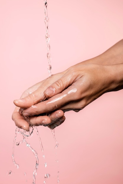 Water poured on woman's hands