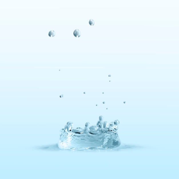 Free photo water splash on a blue wallpaper