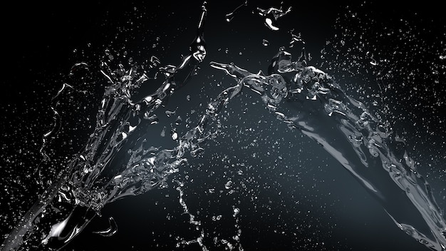 Water splash on dark background