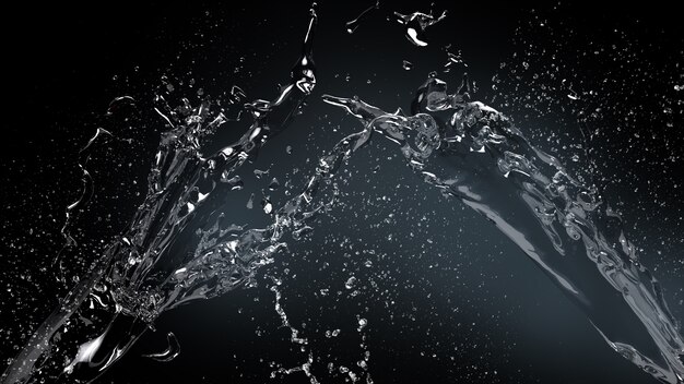 Water splash on dark background