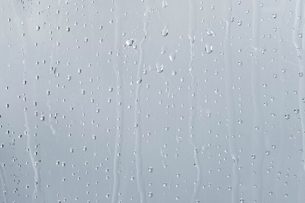 Water texture background, rainy window on cloudy day