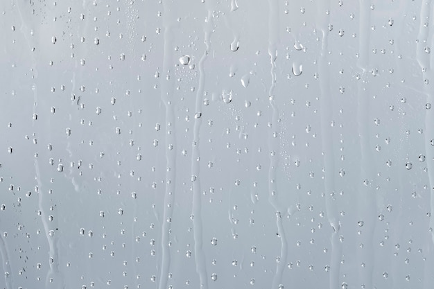 Water texture background, rainy window on cloudy day