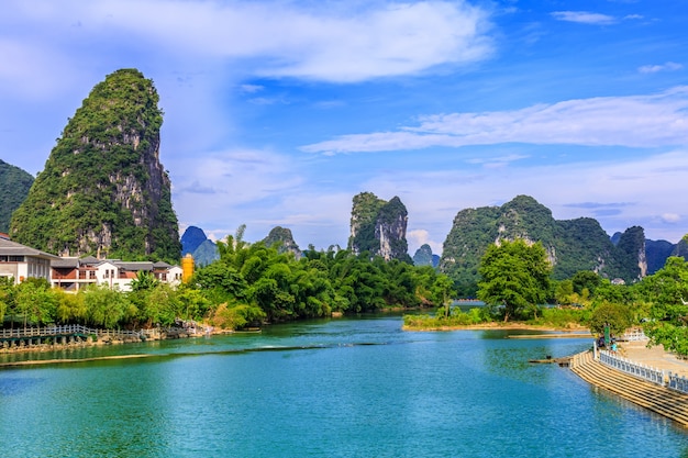 water tourism river lijiang bamboo