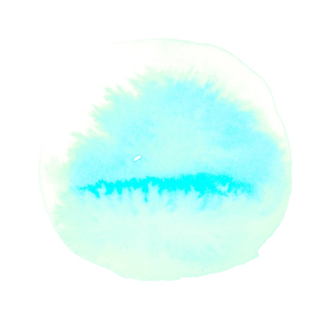 Watercolor art hand paint turquoise color on white background