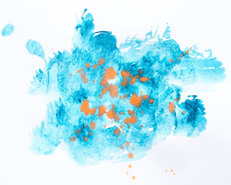 Free Photo watercolor blue stained shape