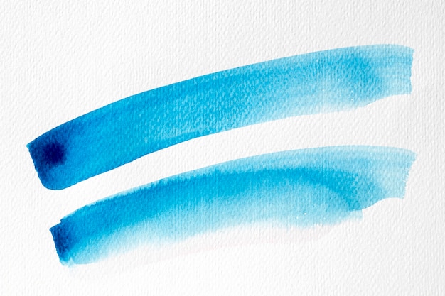 Watercolor blue stroke on canvas