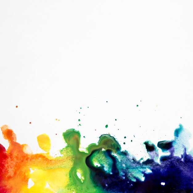 Watercolor brush strokes with rainbow colors