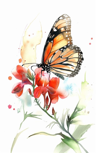 Watercolor butterfly illustration