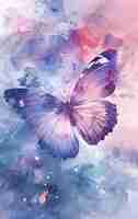 Free photo watercolor butterfly illustration